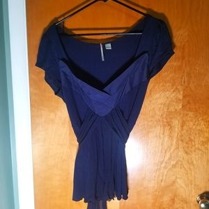 Navy Blue Dressy Top